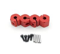 Pour Traxxas Pour Tamiya Pour Axial Pour SCX10 D90 1/10 4 Pièces 8/9/10/11/12 Mm D'épaisseur Moyeux De Roue En Aluminium Écrous Hexagonaux Pièces De Voiture RC Crawler RC Pièces Rechange(Red,11mm)