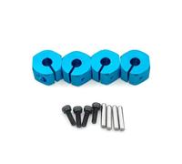 Pour Traxxas Pour Tamiya Pour Axial Pour SCX10 D90 1/10 4 Pièces 8/9/10/11/12 Mm D'épaisseur Moyeux De Roue En Aluminium Écrous Hexagonaux Pièces De Voiture RC Crawler RC Pièces Rechange(Blue,8mm)