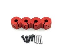 Pour Traxxas Pour Tamiya Pour Axial Pour SCX10 D90 1/10 4 Pièces 8/9/10/11/12 Mm D'épaisseur Moyeux De Roue En Aluminium Écrous Hexagonaux Pièces De Voiture RC Crawler RC Pièces Rechange(Red,10mm)