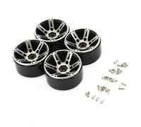 Pour Traxxas Pour TRX-4 Pour Axial Pour Scx10 Axi03007 Pour Tamiya CC01 D90 1/10 RC Pour Rock Crawler 4 Jantes Beadlock En Alliage Métallique De 4,8 Cm RC Jouets Modèles(Silver)