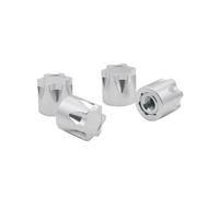 Pour Traxxas Pour TRX4 Pour TRX6 Pour Slash D90 D110 Pour SCX10 RC Pour Tamiya Pour Yokomo Pour HSP 1/10 Crawler 4 Pièces CNC M4 Écrou Jante Roue Chapeau Capuchon ModèLes Mise Niveau Rc(Silver)