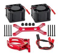 Pour Traxxas Pour X-Maxx 1/5 6S 8S Pour Arrma Pour KRATON Pour Outcast A47F 4985 Kit Refroidissement Moteur À Double Ventilateur Pièces Détachées Voitures RC Pièces Modification RC(Red)