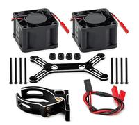 Pour Traxxas Pour X-Maxx 1/5 6S 8S Pour Arrma Pour KRATON Pour Outcast A47F 4985 Kit Refroidissement Moteur À Double Ventilateur Pièces Détachées Voitures RC Pièces Modification RC(Black)