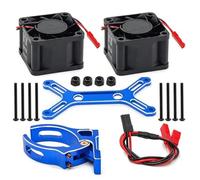 Pour Traxxas Pour X-Maxx 1/5 6S 8S Pour Arrma Pour KRATON Pour Outcast A47F 4985 Kit Refroidissement Moteur À Double Ventilateur Pièces Détachées Voitures RC Pièces Modification RC(Blue)