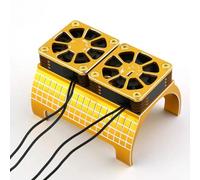 Pour Traxxas Pour X-Maxx 6S 8S Pour Arrma Pour Kraton Pour Outcast 1/5 Ventilador Refrigeración Doble 4985 1717 Disipador Calor Del Motor Piezas Coches RC RC Crawlers Pièces(Yellow)