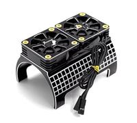 Pour Traxxas Pour X-Maxx 6S 8S Pour Arrma Pour Kraton Pour Outcast 1/5 Ventilador Refrigeración Doble 4985 1717 Disipador Calor Del Motor Piezas Coches RC RC Crawlers Pièces(Black)