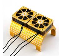 Pour Traxxas Pour X-Maxx 6S 8S Pour Arrma Pour Kraton Pour Outcast 1/5 Ventilateur Double Métal 4985 1717 Dissipateur Thermique Moteur Pièces Détachées Voitures RC RC Voitures Pièces(Yellow)