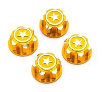 Pour Traxxas Pour X-maxx Pour Summit Pour E-revo 1/8 4 Pièces Écrous Roue Hexagonaux Aluminium 17mm Pour Buggy RC Camion Mise À Niveau Pièces Modification Accessoires Modèles RC(Yellow)