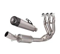 pour Triumph Trident Tiger 660 Sport 2021 2022 2023 Système D'échappement Complet pour Moto Tube Avant Modifié avec Embout en Carbone