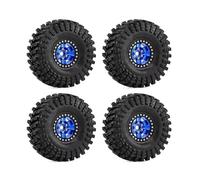 Pour TRX4 Pour TRX4M Pour SCX10 II III Pour TRX6 D90 AXI03007 Pour Capra 1.9 Pouces Beadlock Roues Jeu Pneus 12mm Hex RC Pièces Sur Chenilles RC Réparations Modèles(Blue)