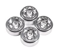 Pour TRX4M Pour FCX24 Pour SCX24 Enduro24 1/18, 1/24 4 Jantes Beadlock En Alliage D'aluminium 1.0 Moyeu À 5 Rayons Pièces Mise À Niveau Pour Voiture Radiocommandée RC Pièces Rechange(Silver)