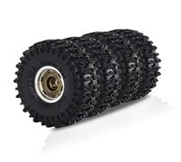 Pour TRX4M-W187 Pour Bronco Pour Defender Pour Axial Pour SCX24 1/18 1/24 Ensemble De 4 Jantes Et Pneus De 2,5 Cm Pour Micro-crawler RC RC Voiture Roues(Brown)