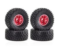 Pour TRX4M-W187 Pour Bronco Pour Defender Pour Axial Pour SCX24 1/18 1/24 Ensemble De 4 Jantes Et Pneus De 2,5 Cm Pour Micro-crawler RC RC Voiture Roues(Red)