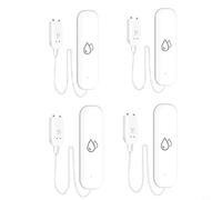 pour Tuya Lot de 4 détecteurs de fuite d'eau Wi-Fi intelligents, avec application pour Smart Life Télécommande Notification pour cuisine, cave, garage, sous-sol