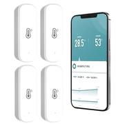 pour Tuya Lot de 4 thermomètres hygromètres WiFi avec capteur de température WiFi et notification d'application et stockage de données