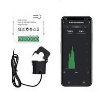 pour Tuya pour Smart Life Moniteur d'énergie WiFi 80 A avec pince CT Moniteur d'électricité en temps réel pour appareils ménagers, de surveillance bidirectionnelle Contrôle d'application de téléphone
