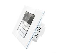 pour tuya pour zigbee Interrupteur intelligent avec écran LCD Configuration 5 en 1 Lumière Rideau Scène Mesh Stable Surveillance de l'énergie Plaque en verre Blanc (Blanc)