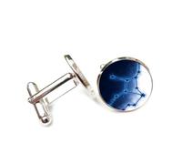 Pour Un Ami, Symbole D'Intrication Quantique Et De Dégradé De L'Étoile Vierge ; Signe Du Zodiaque Vierge ; Boucle De Manchette Personnalisée ; Accessoire De Chemise, Cadeau Pour Un Mari Compta