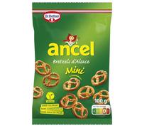 Pour un apéritif croustillant et sans compromis - ANCEL Mini Bretzels, sans huile de palme et sans conservateur, paquet de 100 g - Lot de 6