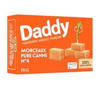 Pour un goût authentique et ensoleillé au quotidien - DADDY Sucre Pure Canne N°4 Morceaux, Boîte de 1kg - Lot de 4