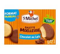 Pour un goûter gourmand et malin - ST MICHEL Galettes moelleuses chocolat au lait, format familial 12 biscuits, sans huile de palme, 360g - Lot de 3