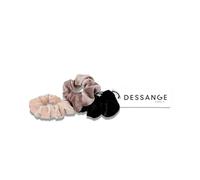 Pour un matin tout en douceur, les chouchous à cheveux velours rose violet noir DESSANGE x3 subliment votre coiffure avec élégance - Lot de 3