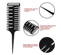 Pour un peigne de teinture des cheveux professionnels, à 3 voies - Poux de reflets et de tissage, outil de coiffure pour la teinture capillaire pour une utilisation du salon (Violet)