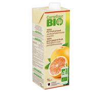 Pour un réveil vitaminé - CARREFOUR BIO Jus de Pamplemousse Pur Jus Rose Bio, format 1L - Lot de 3