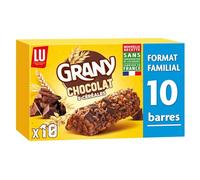 Pour une pause gourmande et équilibrée - LU Barres Céréales Grany Chocolat, Format familial 10 barres de 20,8g - Lot de 3
