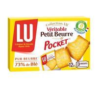 Pour une pause gourmande et nomade - LU Véritable Petit Beurre Pocket, 12 sachets individuels, 300 g - Lot de 4