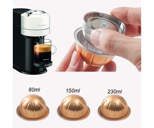 Pour une utilisation uniquement avec le filtre à café rechargeable à capsule réutilisable en acier inoxydable Nespresso Vertuo Next Vertuoline avec dosette d'origine Corps 1-t-tfq-9Cup