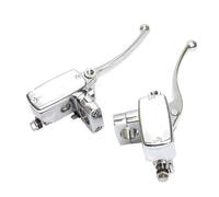 Pour Valkyrie Pour GL 1500 Pour VT Pour Shadow 1100 Pour VTX 1300 1800 Pour VTX 1800 25 Mm Maître-cylindre Frein Levier Embrayage Ensemble Poignée Leviers Embrayage(1 pair Silver)