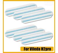 Pour Vileda H2prO / O-Cedar H2prO : Tampons de serpillière plats lavables et réutilisables en microfibre - Accessoires de remplacement 6pcs