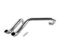 Pour Virago Pour XV535 Pour XV400 Toutes Les Années Moto Double Échappement Système Complet Silencieux Noir Chrome Double Silencieux Tuyau D'Échappement(Chrome)
