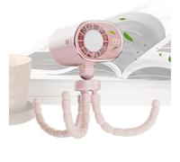 Pour Voiture | Ventilateur poulpe à LED 199 vitesses | Rotation 360 Degrés Rechargeable USB-C avec Pince | Pour Adultes Étudiants Voyage Bureau
