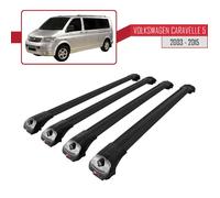 Pour Volkswagen Caravelle (T5) 2003-2015 Barres de Toit ACE-1 Railing Porte-Bagages de voiture 4 BARRAS / Noir