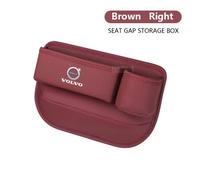 Pour Volvo V60 Xc90 S60 Xc60 S90 V90 Xc40 S80 C70 C30 Logo Personnalisé Voiture Siège En Cuir Gap Fente Boîte De Rangement Siège Mallette De Rangement-1pcs Rouge Right