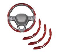 pour VW Fox Europe 2005 2006 2007 2008 2009 2010 2011 Protège-Volant Segmenté, 3 Pièces Cache Volant en Fibre de Carbone Anti-Dérapant 38cm,B