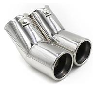 Pour VW Pour Golf 4 Pour B&ORA Pour J&etta Tuyau D'échappement Embout Double Tuyaux Embouts Silencieux Turbo Sifflet Tuyau D'Échappement(Argent)