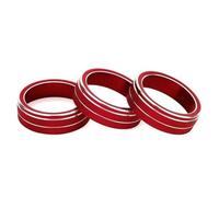 Pour VW Pour Golf 7 MK7 2014-2020 Auto Bouton Commande Climatisation Voiture Interrupteur Anneau Décoration Intérieur Automatique Ensmble De 3 Pièces Autocollants Décoratifs Tableau Bord(Red)