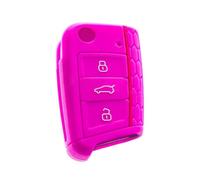 Pour VW pour Golf 7 MK7 pour Tiguan pour Polo voiture 3 boutons etui clés coque Intérieure Voiture(ROSE RED)