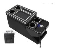 Pour VW Pour ID. BUZZ 2022 2023 2024 + Coffret Rangement Avant Avec Accoudoirs Ensemble Professionnels Magasin Central Pour Voitures Mobiles Accoudoirs Boîte Rangement(D Black Wireless)