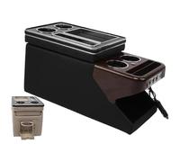 Pour VW Pour ID. BUZZ 2022 2023 2024 + Coffret Rangement Avant Avec Accoudoirs Ensemble Professionnels Magasin Central Pour Voitures Mobiles Accoudoirs Boîte Rangement(C Black)