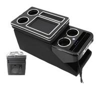 Pour VW Pour ID. BUZZ 2022 2023 2024 + Coffret Rangement Avant Avec Accoudoirs Ensemble Professionnels Magasin Central Pour Voitures Mobiles Accoudoirs Boîte Rangement(B Black)
