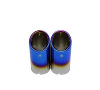 Pour VW Pour Jetta 2.8" Inlet Car Auto Exhaust Muffler Tip Pipe Stainless Steel Chrome Trim Rear Tail Throat 2PCS(2PCS Blue)