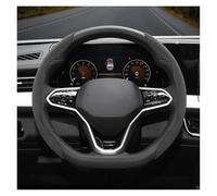 pour VW pour Passat B6 B8 pour Jetta pour Scirocco T4 Boucle Antidérapante Housse Volant en Daim Adapté(Ensemble de 2 pièces en Forme de D Noir)