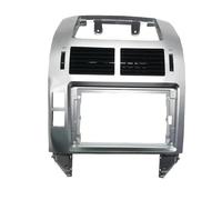 Pour VW Pour POLO 2004-2011 Autoradio Double DIN 9 Pouces Avec Lecteur DVD Et Cadre Audio 2 DIN Panneau De Sortie De Climatisation Accessoires Auto(Silver-frame-AIR)