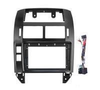 pour VW pour Polo 2004-2011 Façade D'autoradio avec Système De Navigation Et Lecteur Multimédia Android 9 Pouces POMPOMPUR(Black-Frame Cord)