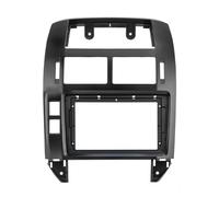 pour VW pour Polo 2004-2011 Façade D'autoradio avec Système De Navigation Et Lecteur Multimédia Android 9 Pouces POMPOMPUR(Black-Frame)