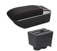 Pour VW Pour Polo 9N 3 2002-2009 Accoudoir De Voiture Boîte De Rangement De Pièces De Rénovation Accessoires D'intérieur WEFOLCC(D1 Black red No USB)